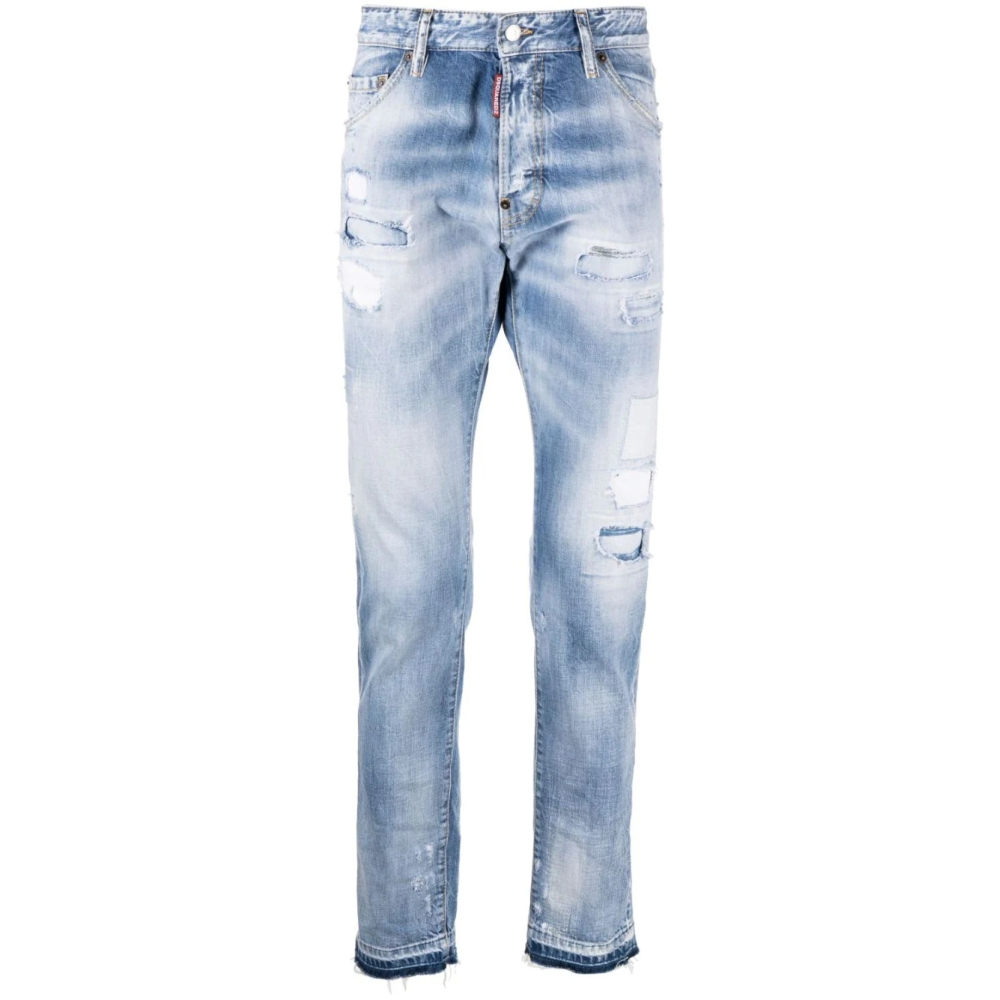 Men's 'Logo Patch Distressed Washed' Jeans