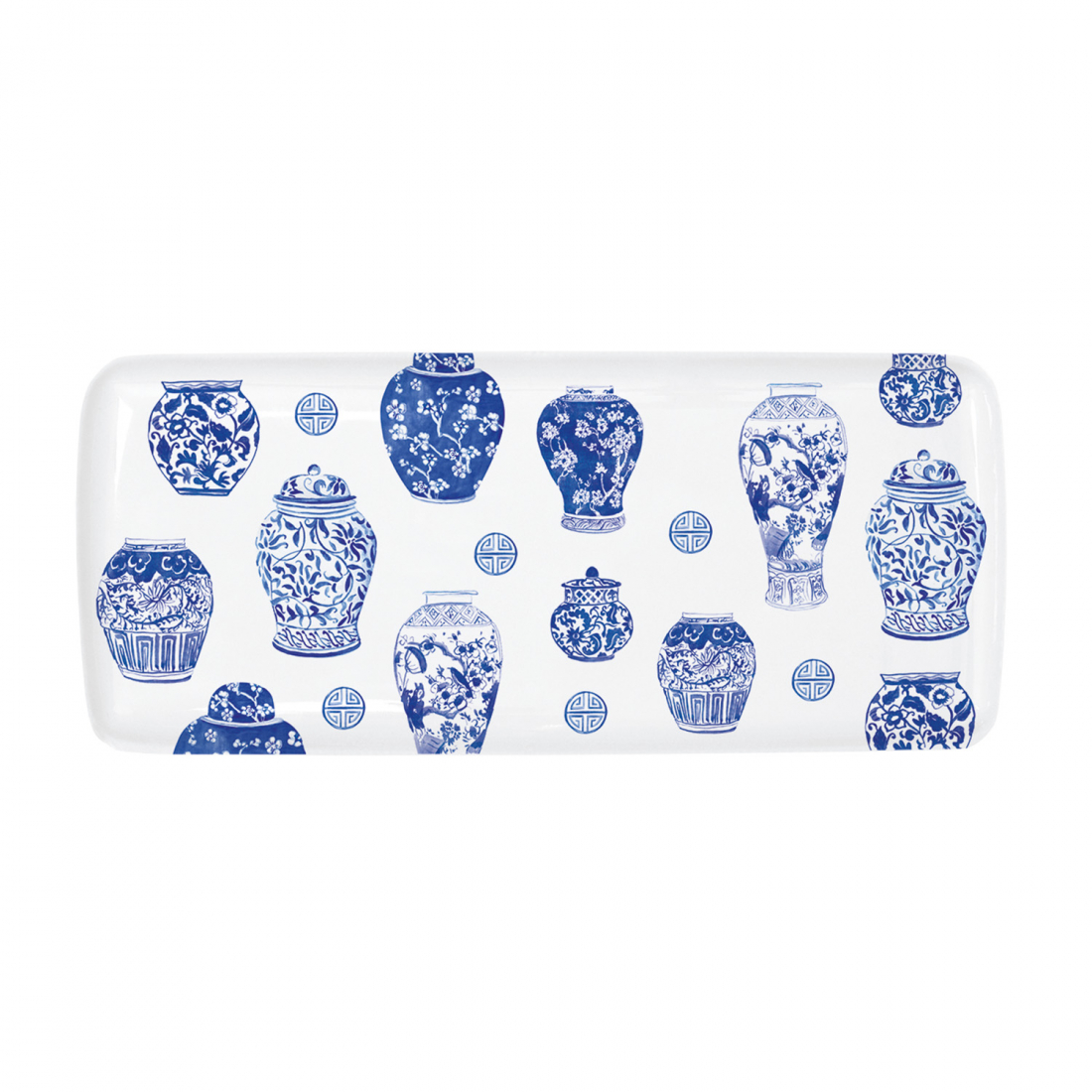 Rechteckige Porzellanschale 26,5 x 11,5 cm In Farbbox Pagoda
