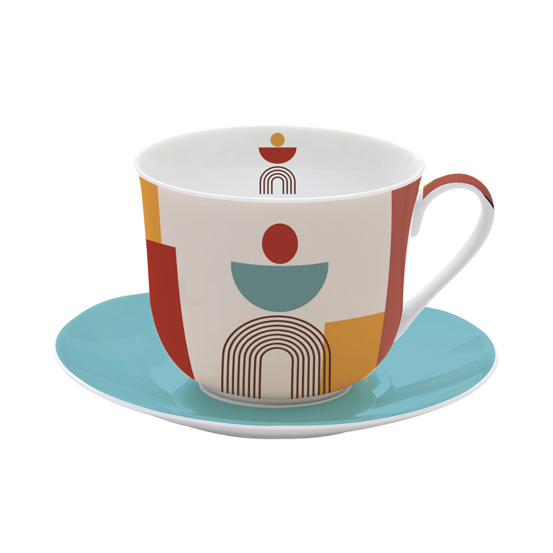 Tasse Et Soucoupe À Petit-Déjeuner En Porcelaine Fine De Haute Qualité 400 ml En C.B. Illusion