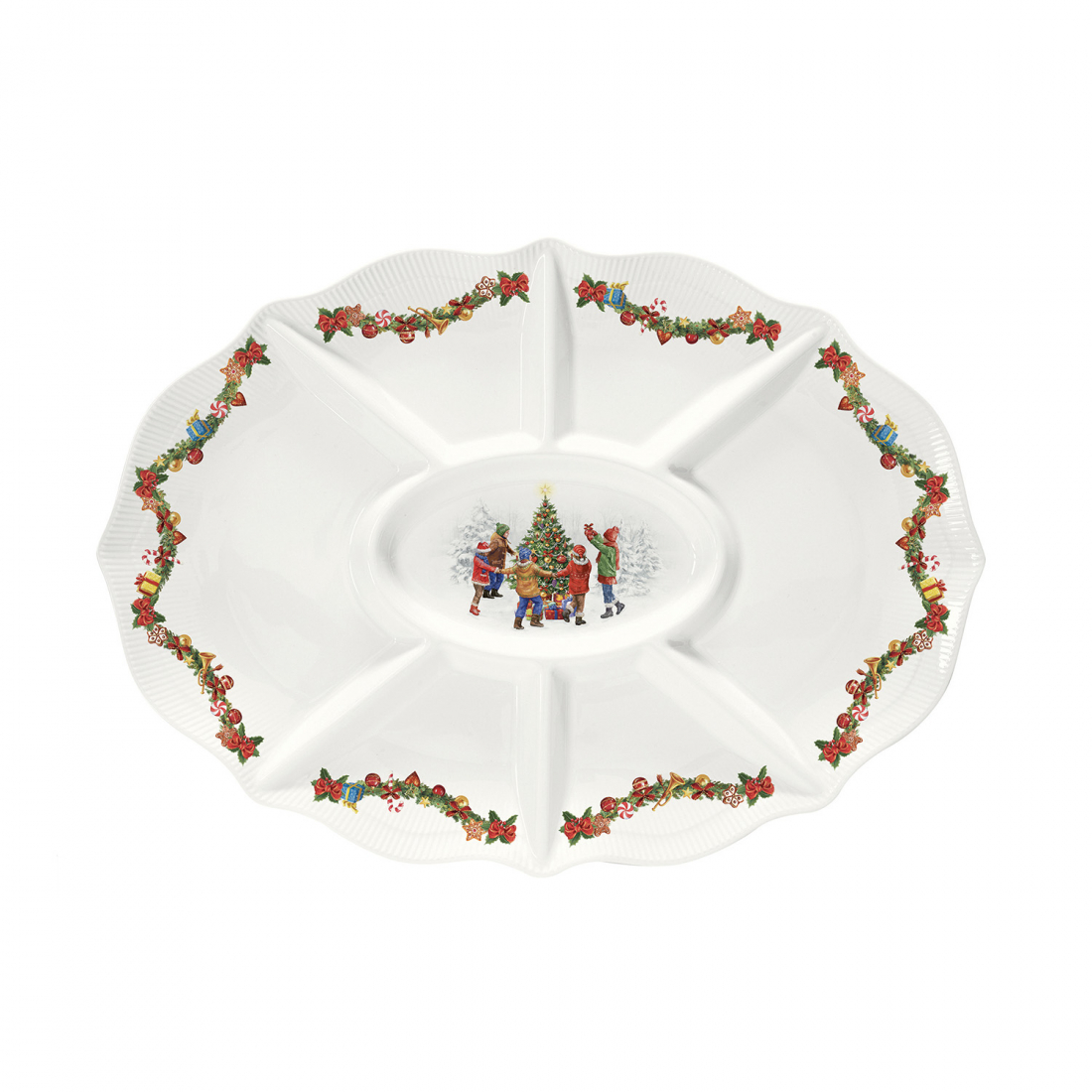 Schweinefleisch-Vorspeisenplatte 42x31 cm In Farbbox Weihnachts-Reihtanz