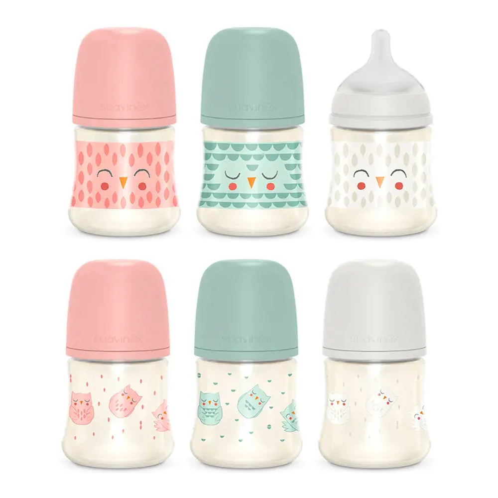 'Bonhomía Wide Nech Premium Silicone Teat +0M' Feeding Bottle - 150 ml, 3 Pieces