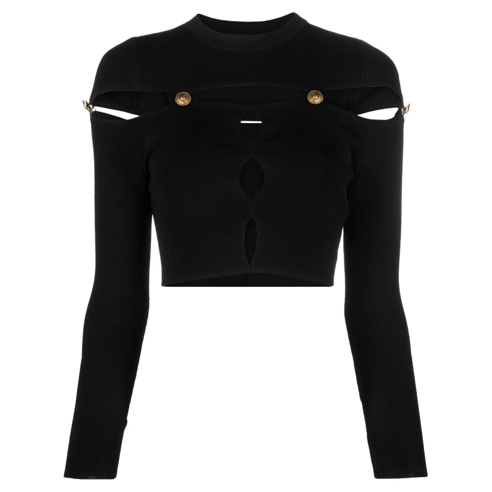 Crop Top 'Cut Out Ribbed' pour Femmes