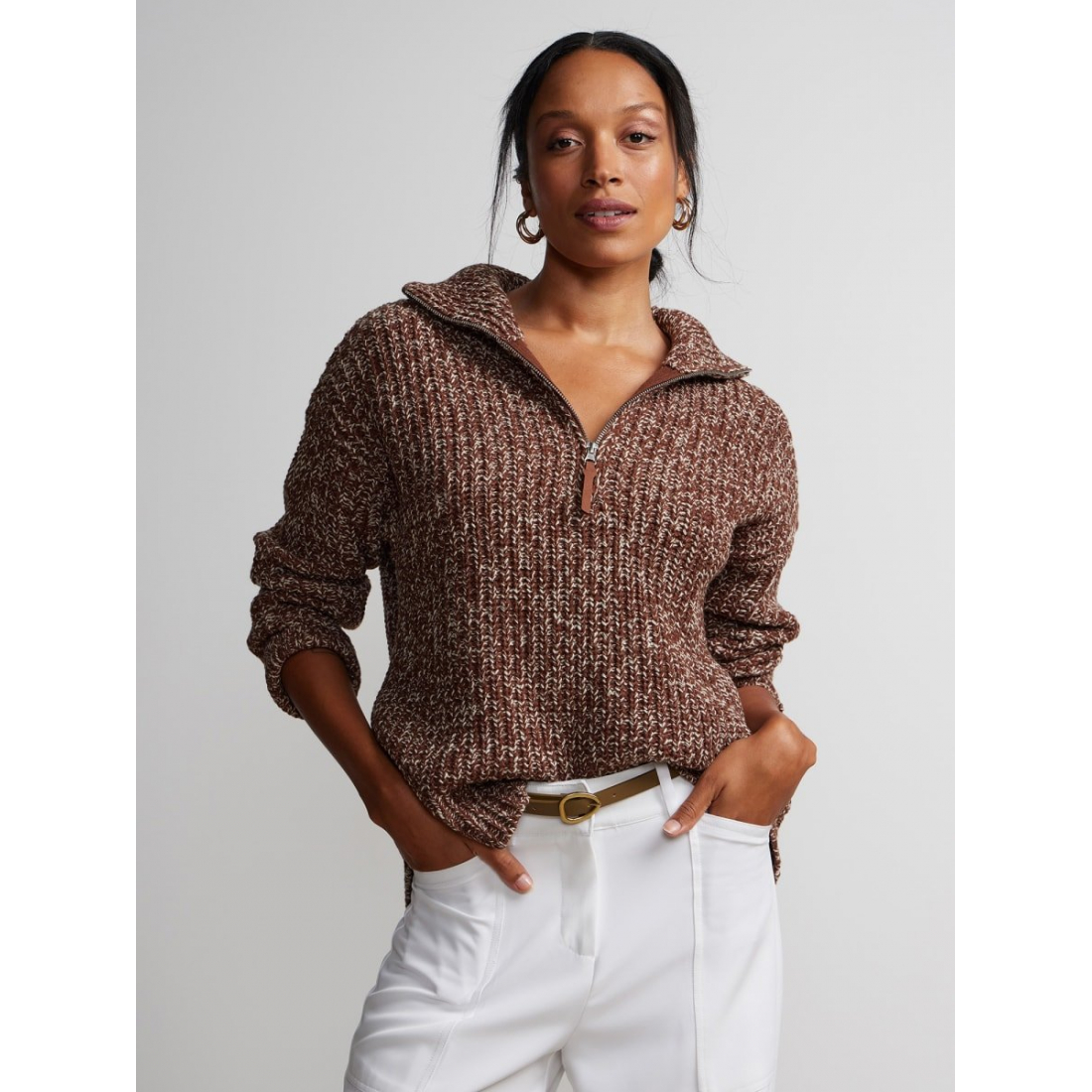 'Quarter Zip' Pullover für Damen
