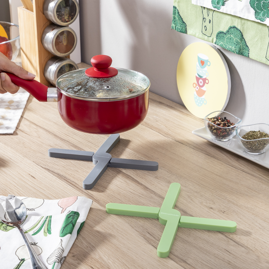 Dessous-de-plat Individuels Pliables en Silicone Folvet - 2 Pièces