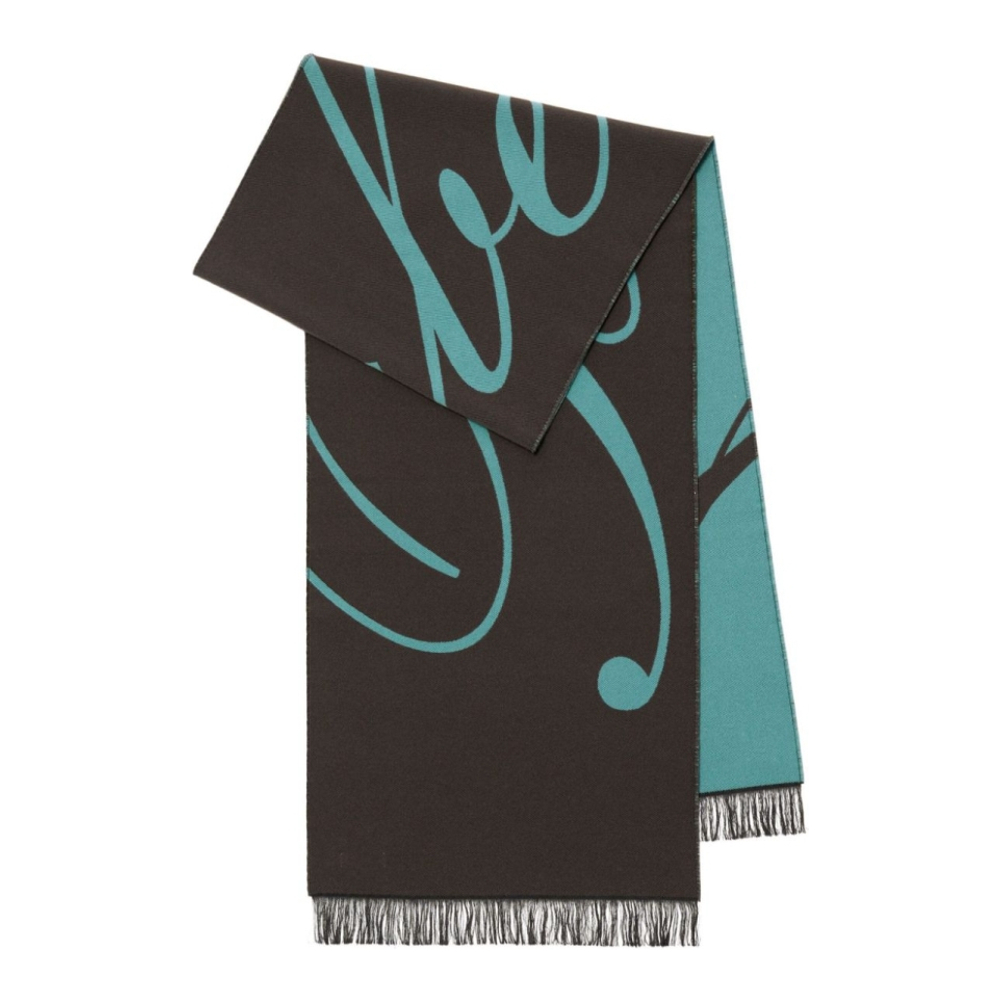 Écharpe en laine 'Logo Intarsia' pour Femmes