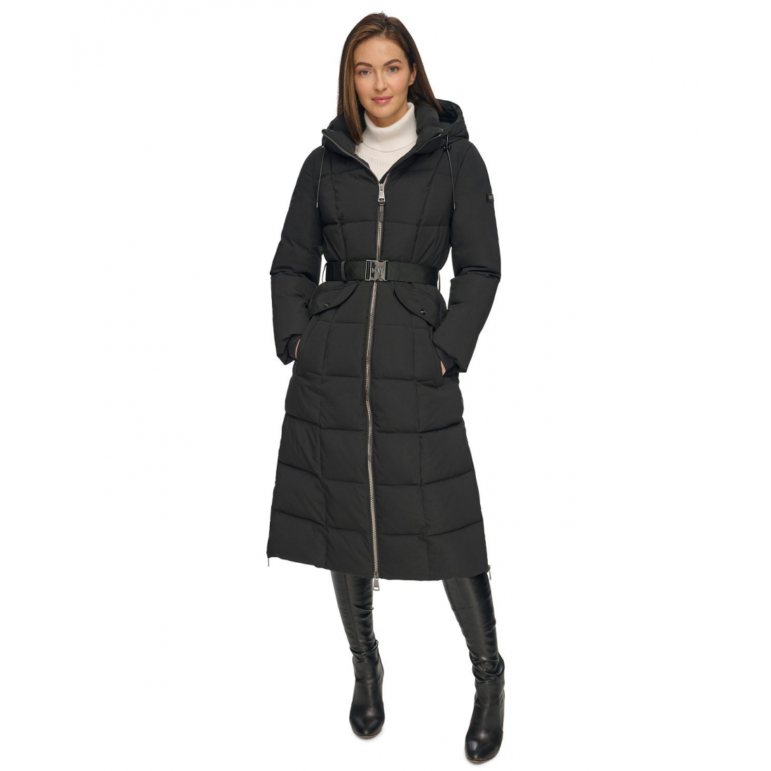 Manteau matelassé 'Maxi Belted Hooded' pour Femmes