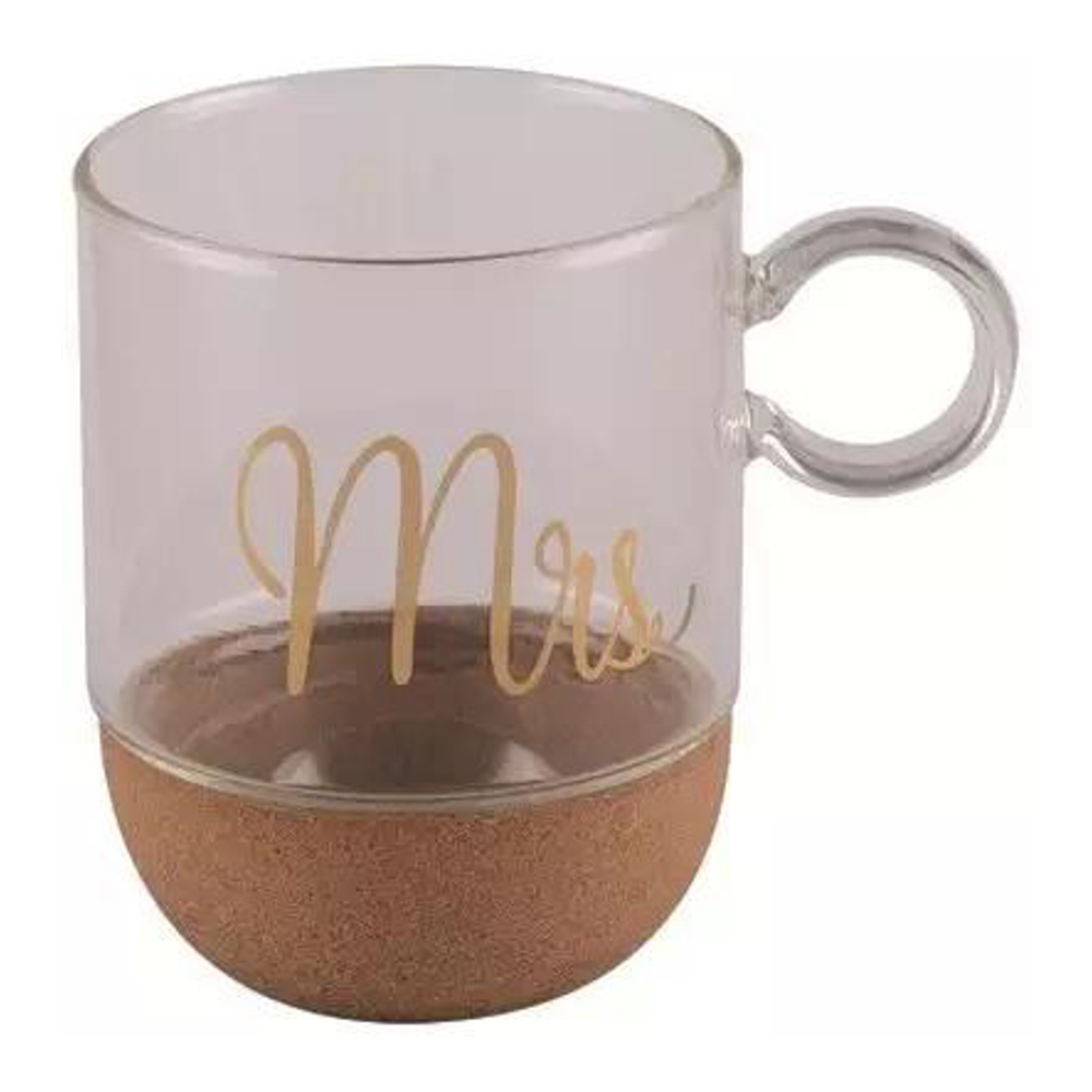 Borosilicate Glass Mug With Gold Printing 