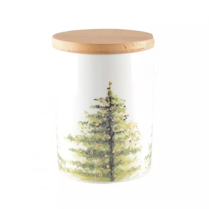 Tree Pot With Wooden Lid 10 x 10 x 13.8 cm