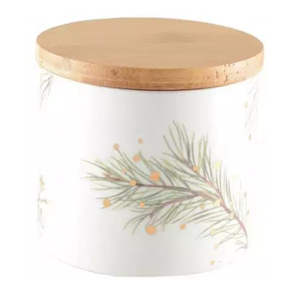 Pot Avec Couvercle En Bois 10 x 10 x 9.4