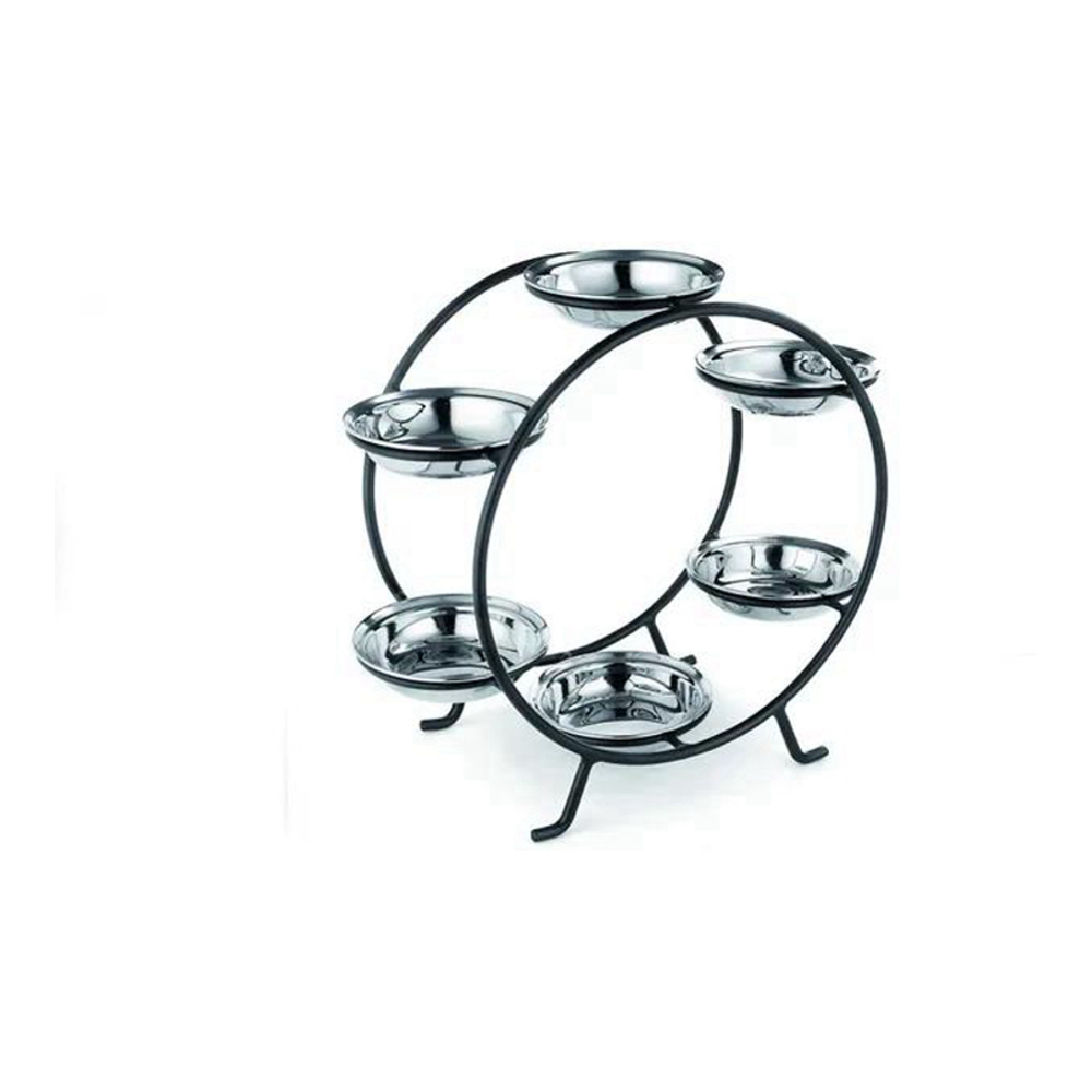 Serviteur Roue 6 Coupelles Inox 36.5x17x32 cm