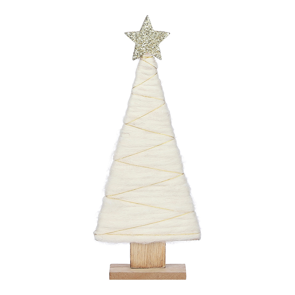 Christmas Tree Black Box Wood White (13 x 5 x 31 cm)
