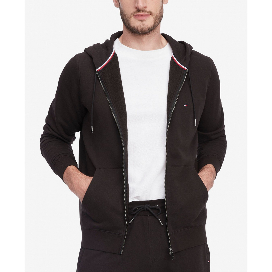 Veste 'Long Sleeve Zip-Front Flag Logo Hoodie' pour Hommes