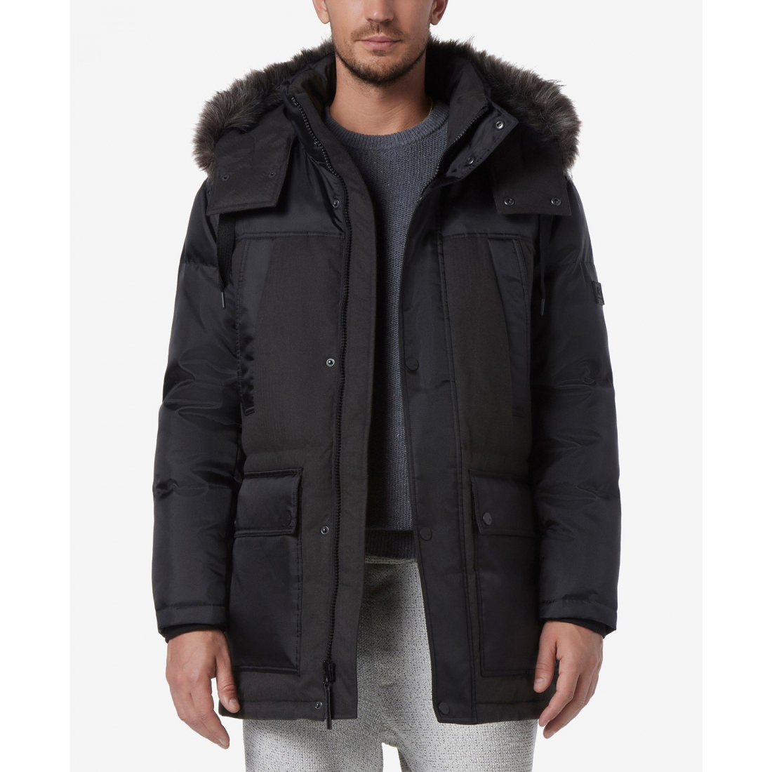 Men's 'Tripp Oxford Poly & Faux Wool Combo Down' Parka