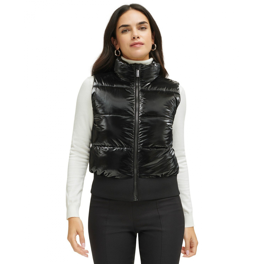 Women's 'Shiny Cropped Quilted' Vest