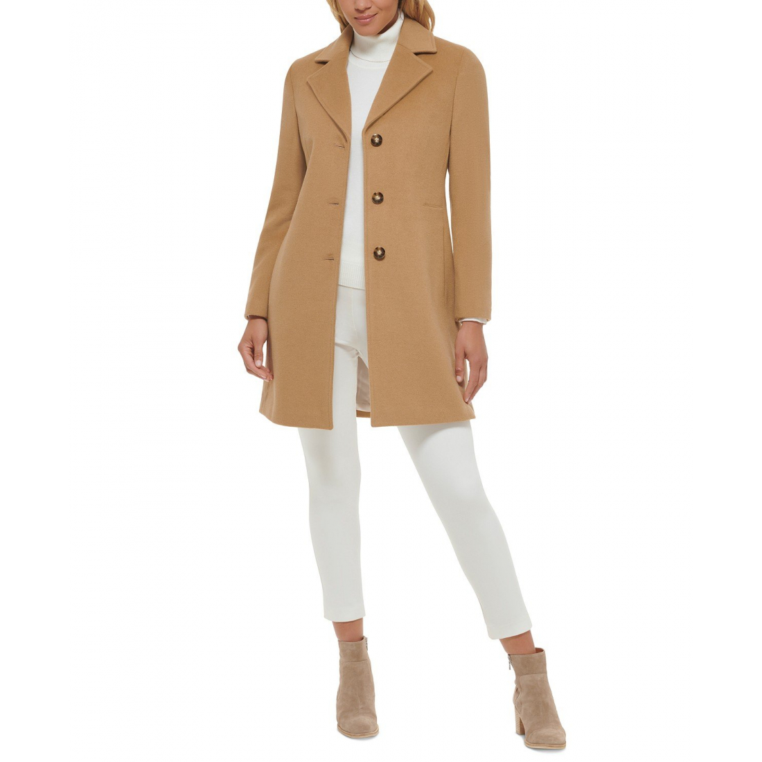Women's 'Single-Breasted Wool Blend Coat' Coat