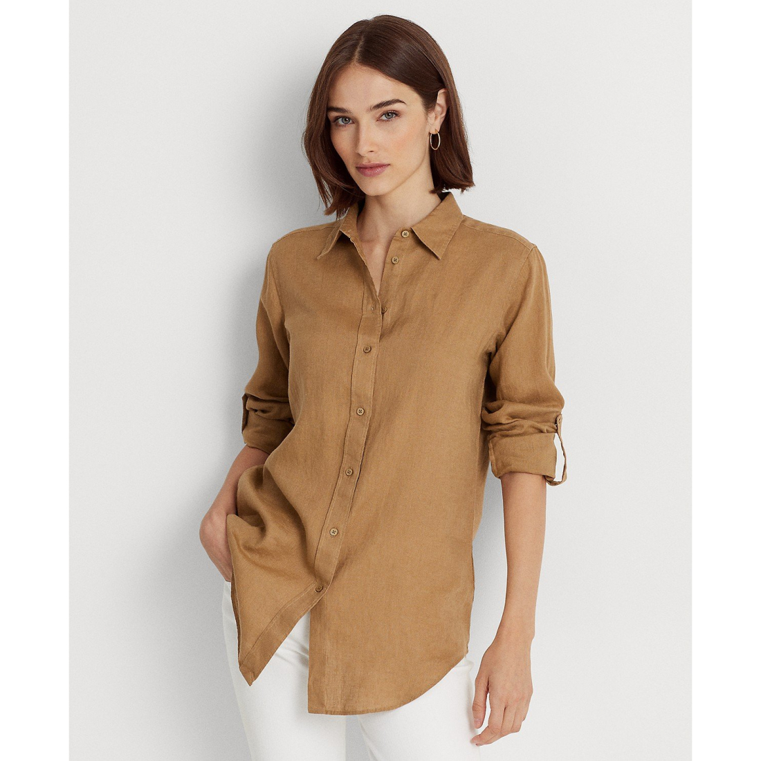 'Linen Shirt, Regular & Petite' pour Femmes