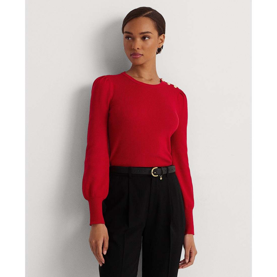 Women's 'Button-Trim Ribbed-Blend' Sweater