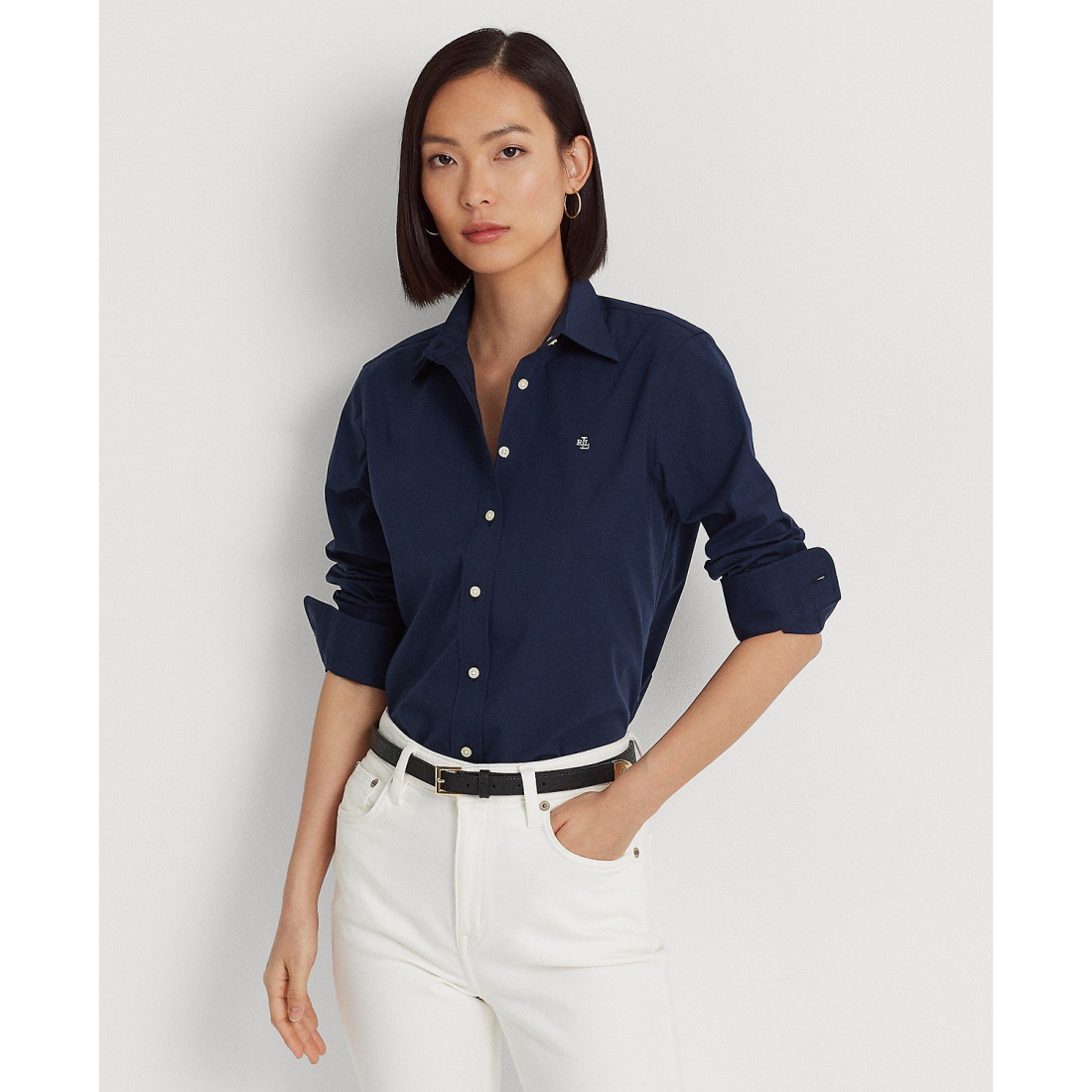 'Non-Iron Straight-Fit Shirt, Regular & Petite' pour Femmes