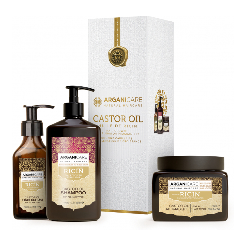 Set de soins capillaires 'Castor Oil' - 3 Pièces