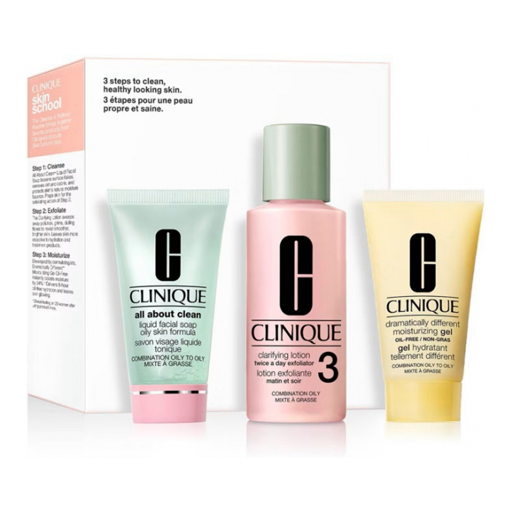 Kit de nettoyage 'Skin School Cleanser Refresher 3-Step Skin Care Kit - Ski' - 3 Pièces
