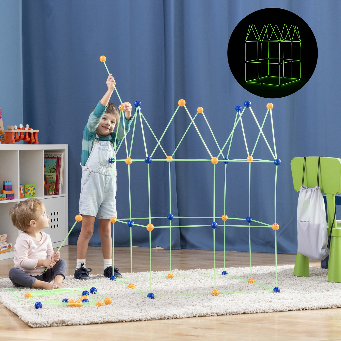 Kit De Construction De Fort Pour Enfants Builkitt - 155 Pièces