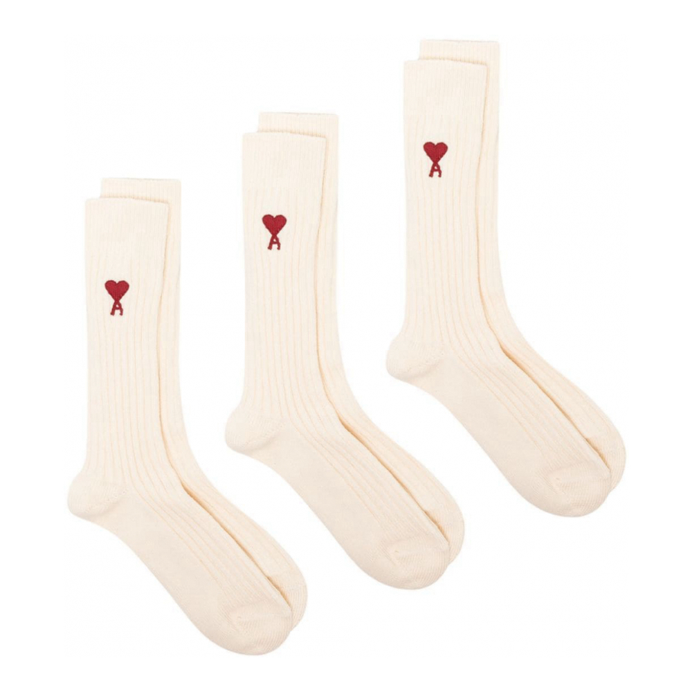Chausettes 'Intarsia-Knit Logo' pour Hommes - 3 Paires