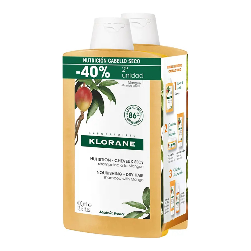 Shampoing Nourrissant Mangue - 400 ml, 2 Pièces