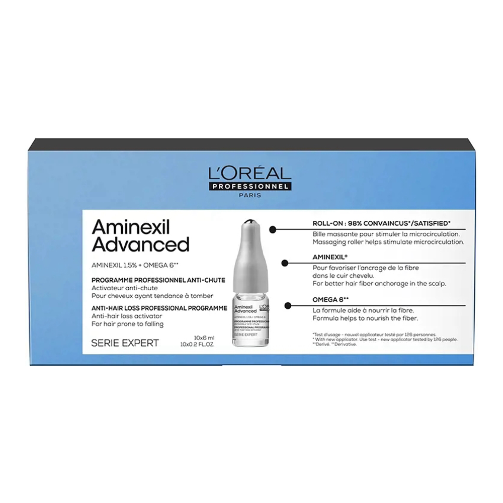 Ampoules anti-chute de cheveux 'Aminexil Advanced' - 10 Pièces, 6 ml