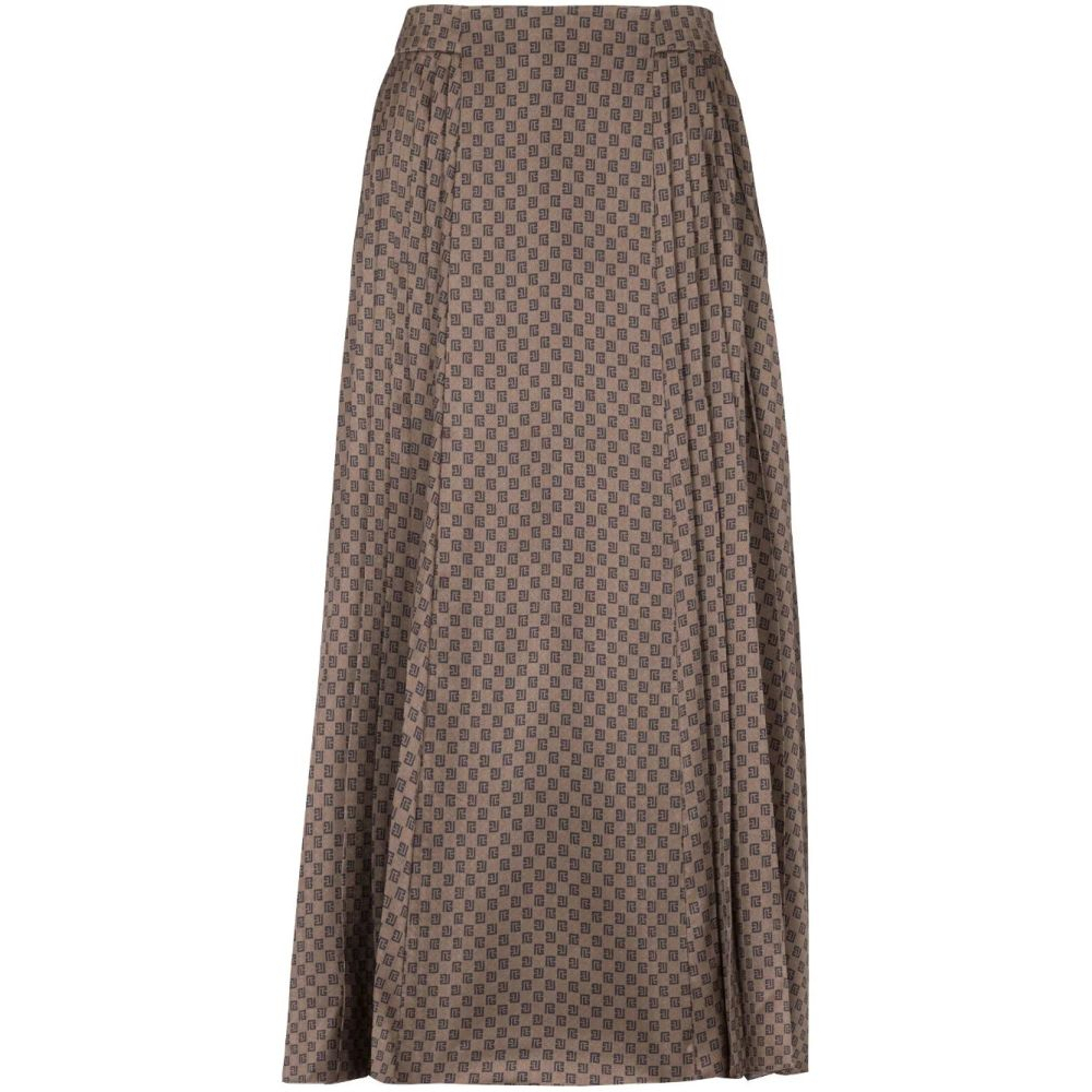 Women's 'Monogram Pleated' Midi Skirt