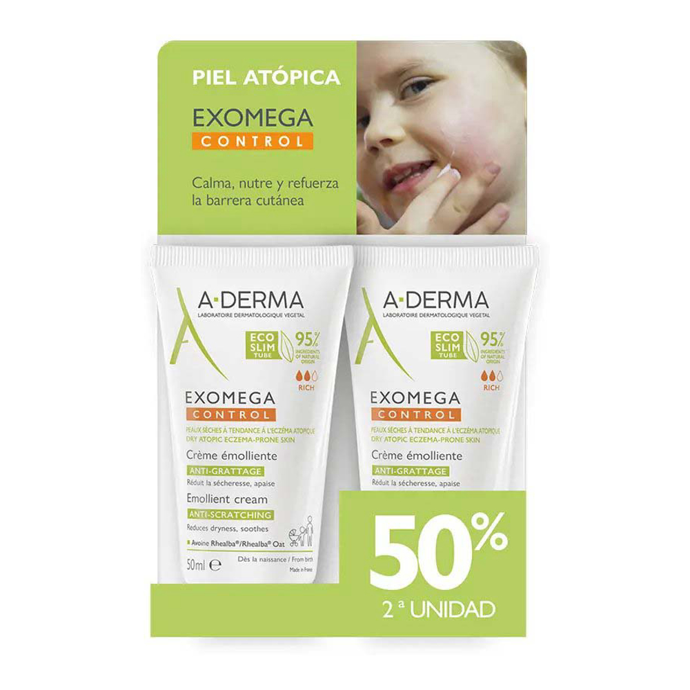 'Exomega Control Emollient' Face Cream - 50 ml, 2 Pieces