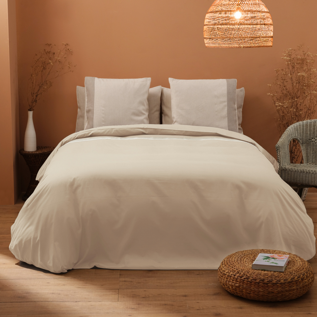 Hester Parure Housse De Couette Lit Beige