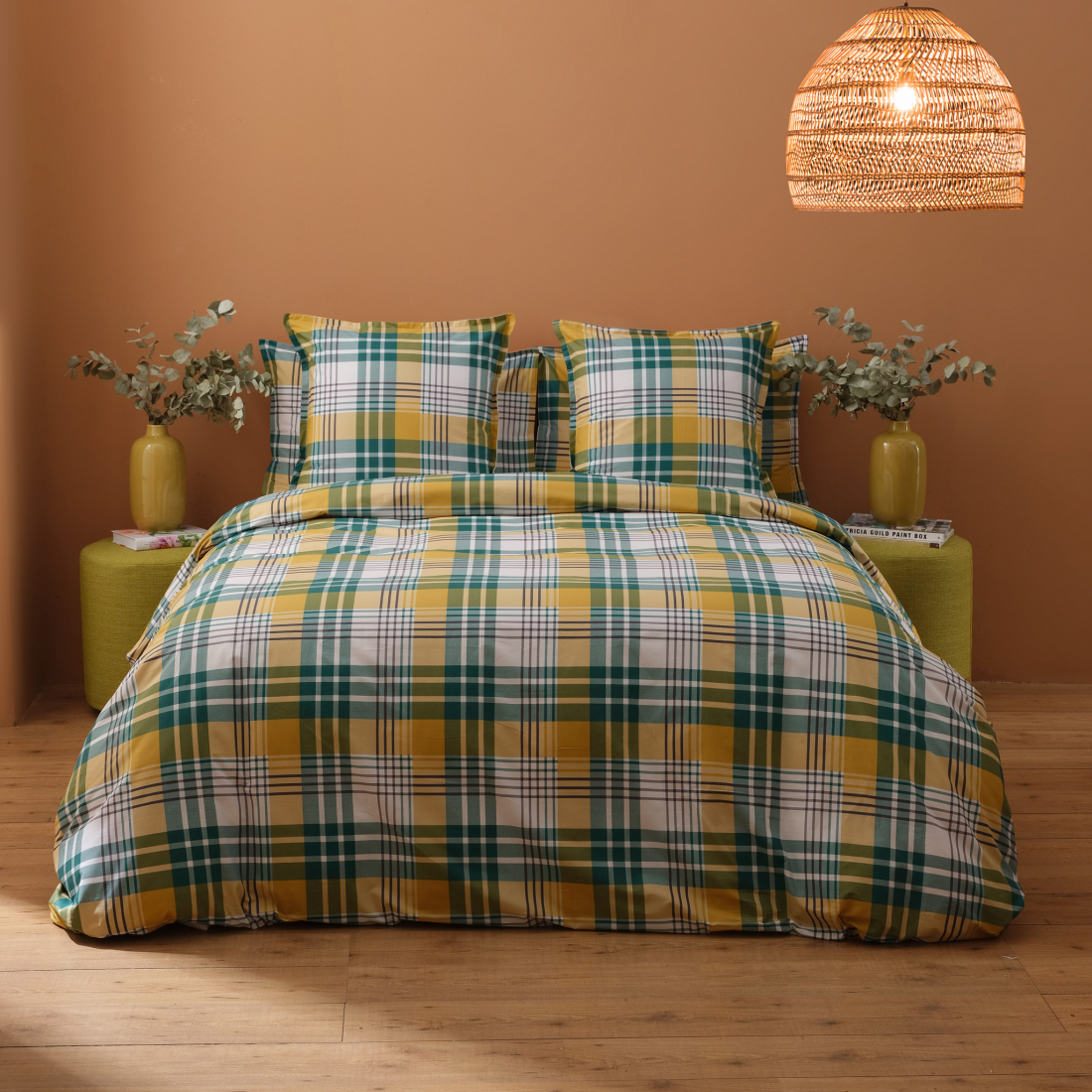 Ensemble Housse De Couette Tancredi Vert/Jaune