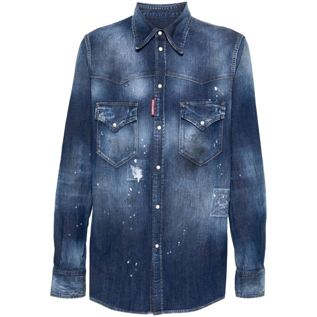 Chemise en Jean 'Paint-Splatter' pour Hommes