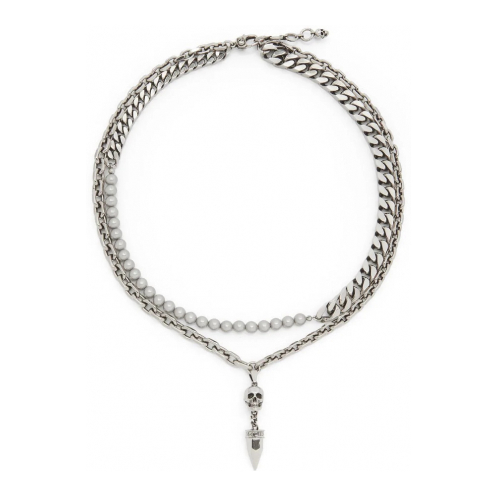 Collier 'Skull-Pendant Layered' pour Hommes