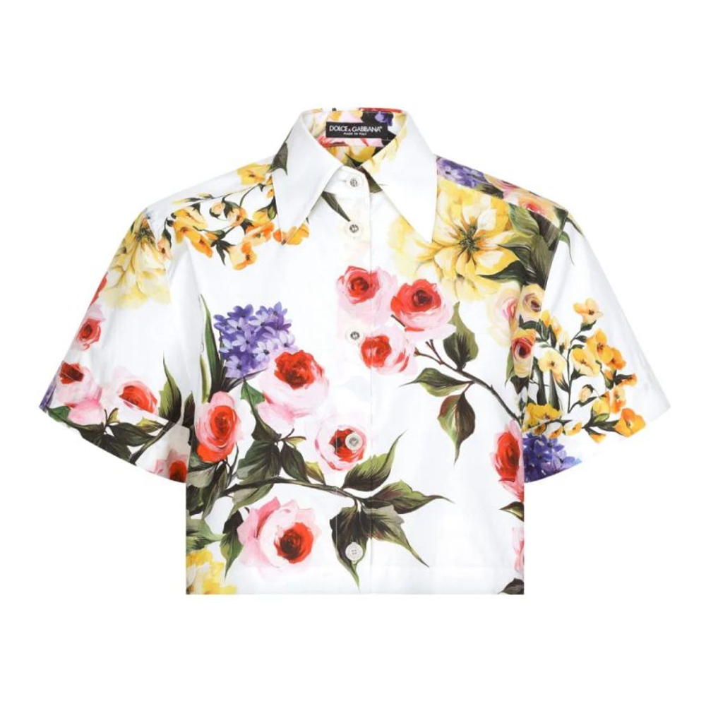 'Floral' Kurzärmeliges Hemd für Damen