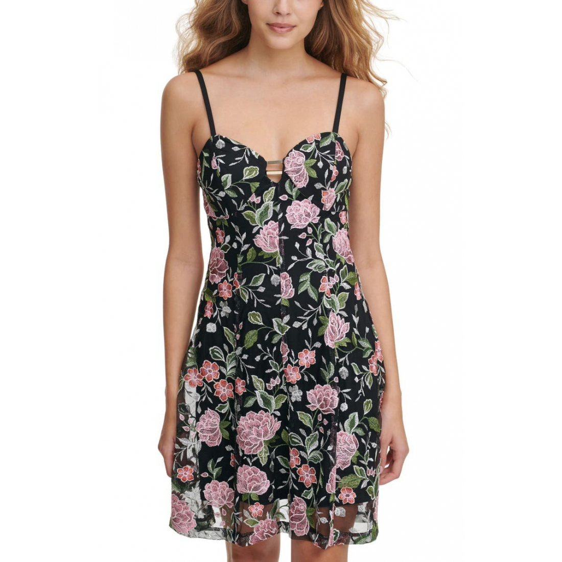 Women's 'Floral Embroidered' Fit & Flare Dress