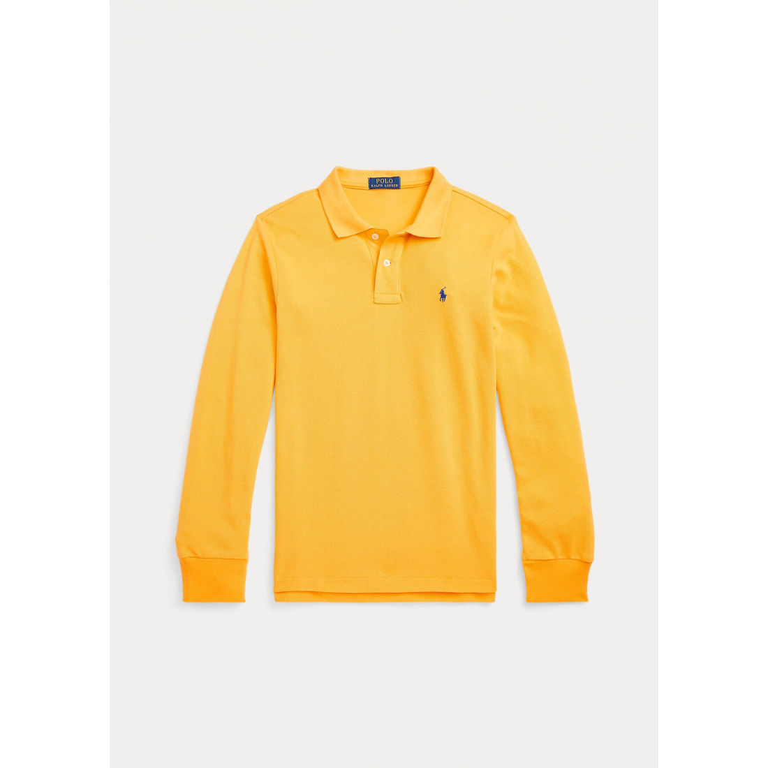 'Cotton Mesh Long-Sleeve Polo Shirt' pour Grands garçons
