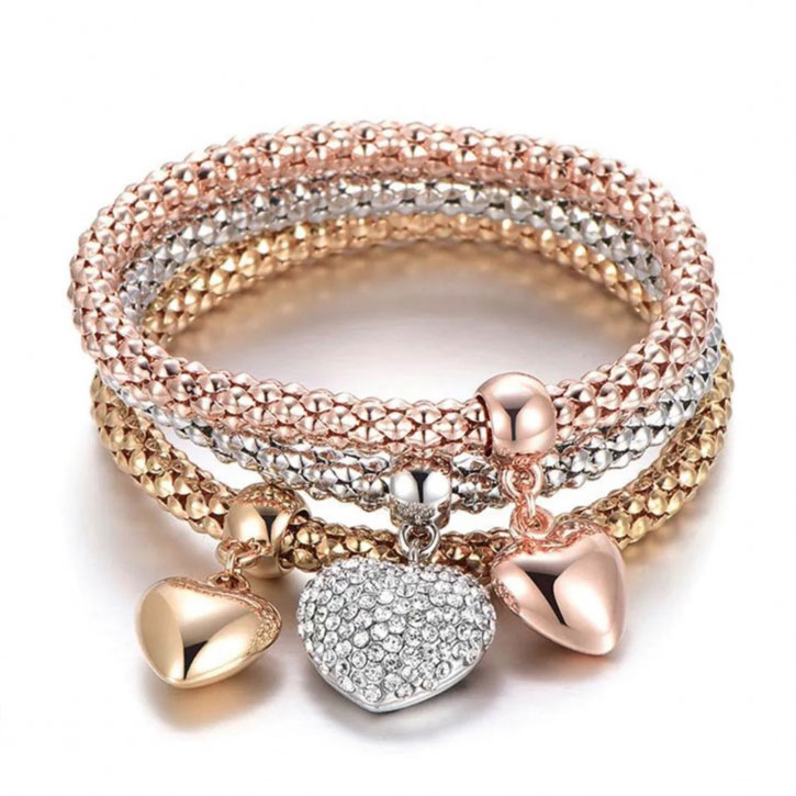 Women's 'Multi Layer Love Charm' Bracelets - 3 Pieces