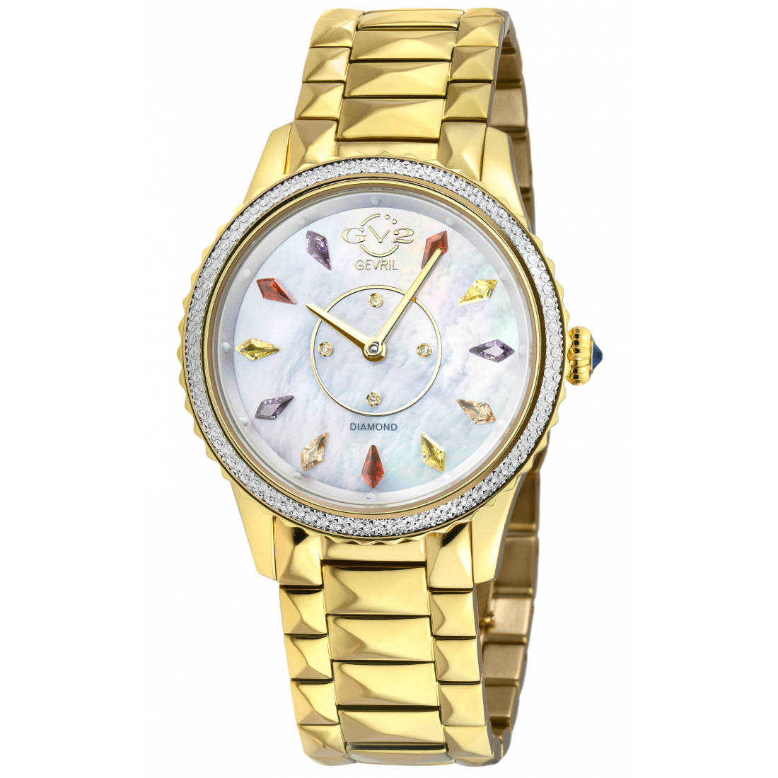 Women's Siena IPYG Case, White MOP Dial, Multi index, IPYG Stainless Steel Bracelet