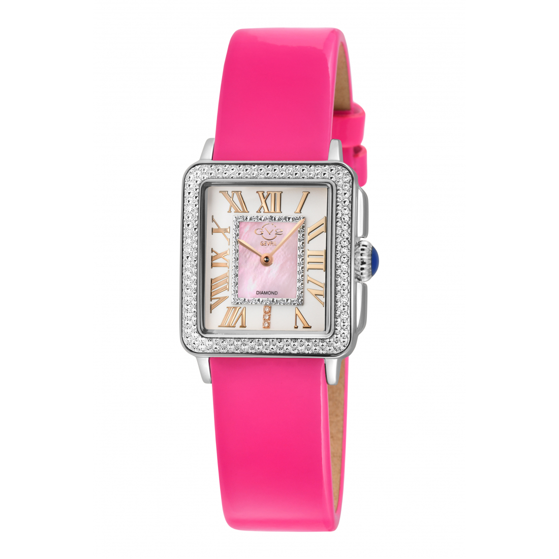 Women's Padova White Dial, Genuine Patent Leather Magenta Pink Strap Watch