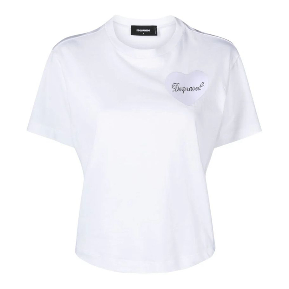 'Logo-Appliqué' T-Shirt für Damen