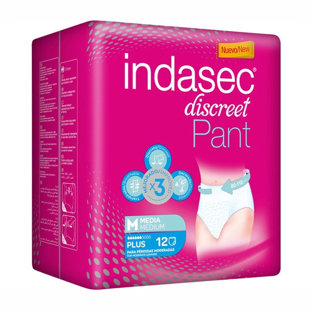 'Discreet' Incontinence Pants - Plus Medium 12 Pieces