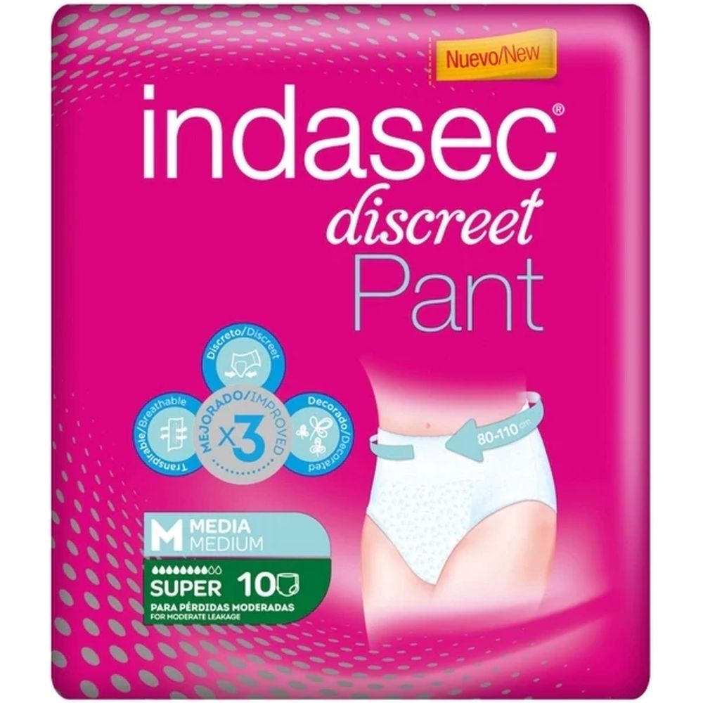 'Discreet' Absorbent Briefs - Super Medium 10 Pieces
