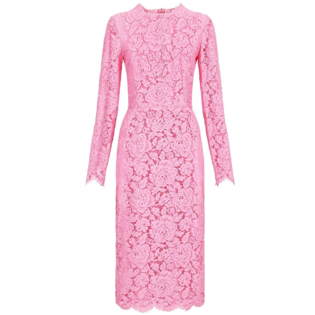 'Floral-Lace Long-Sleeve' Midi Kleid für Damen
