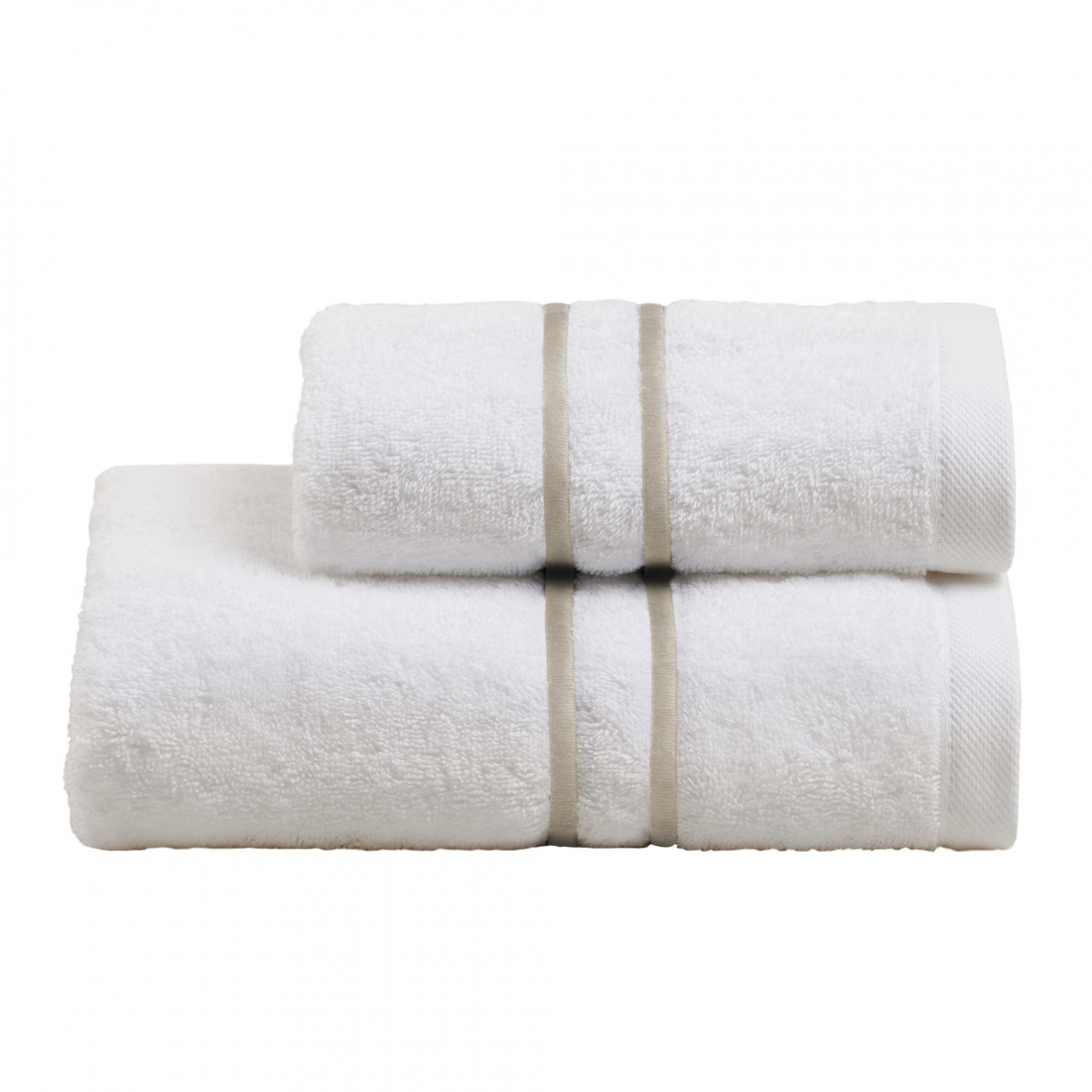 Double Hand And Guest Terry Towels Set, White/Beach