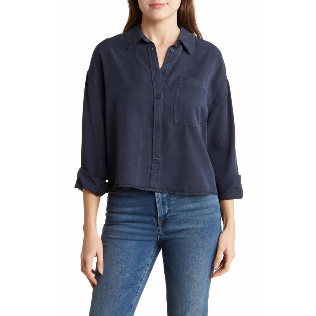Women's 'Crop Button-Up' Shirt