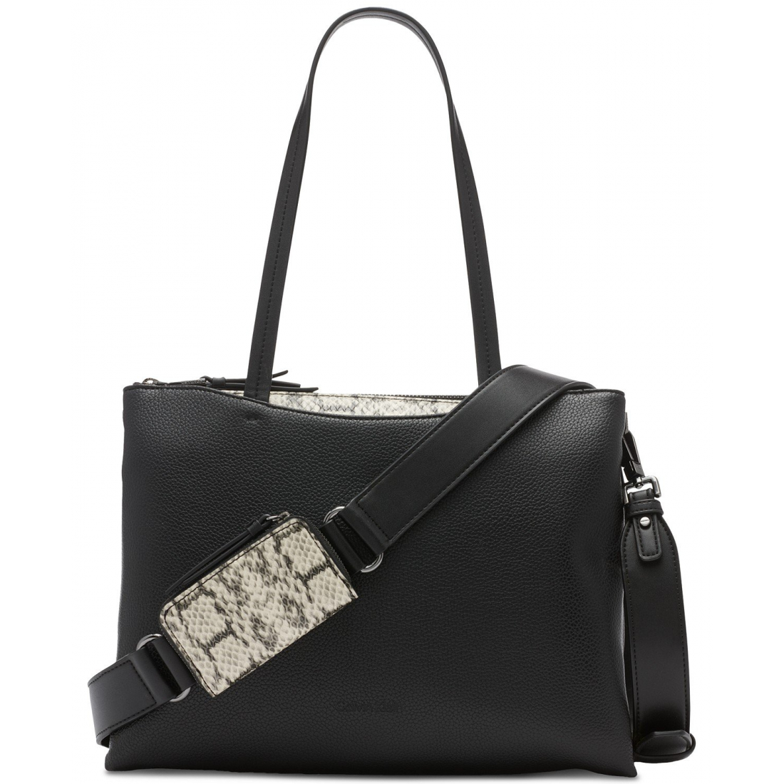 Women's 'Chrome Top Zipper Convertible with Zippered Pouch' Tote Bag