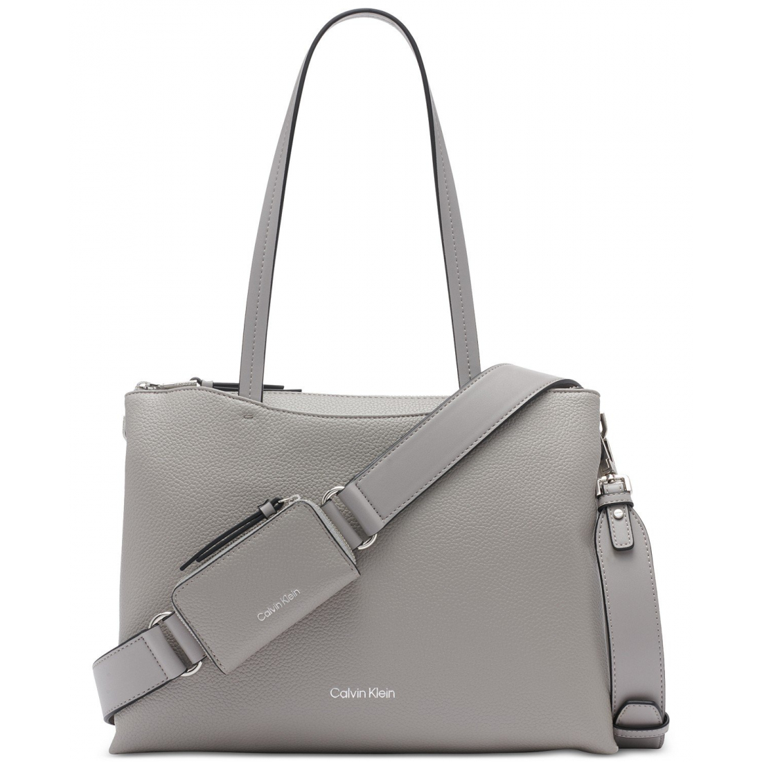 Women's 'Chrome Top Zipper Convertible with Zippered Pouch' Tote Bag