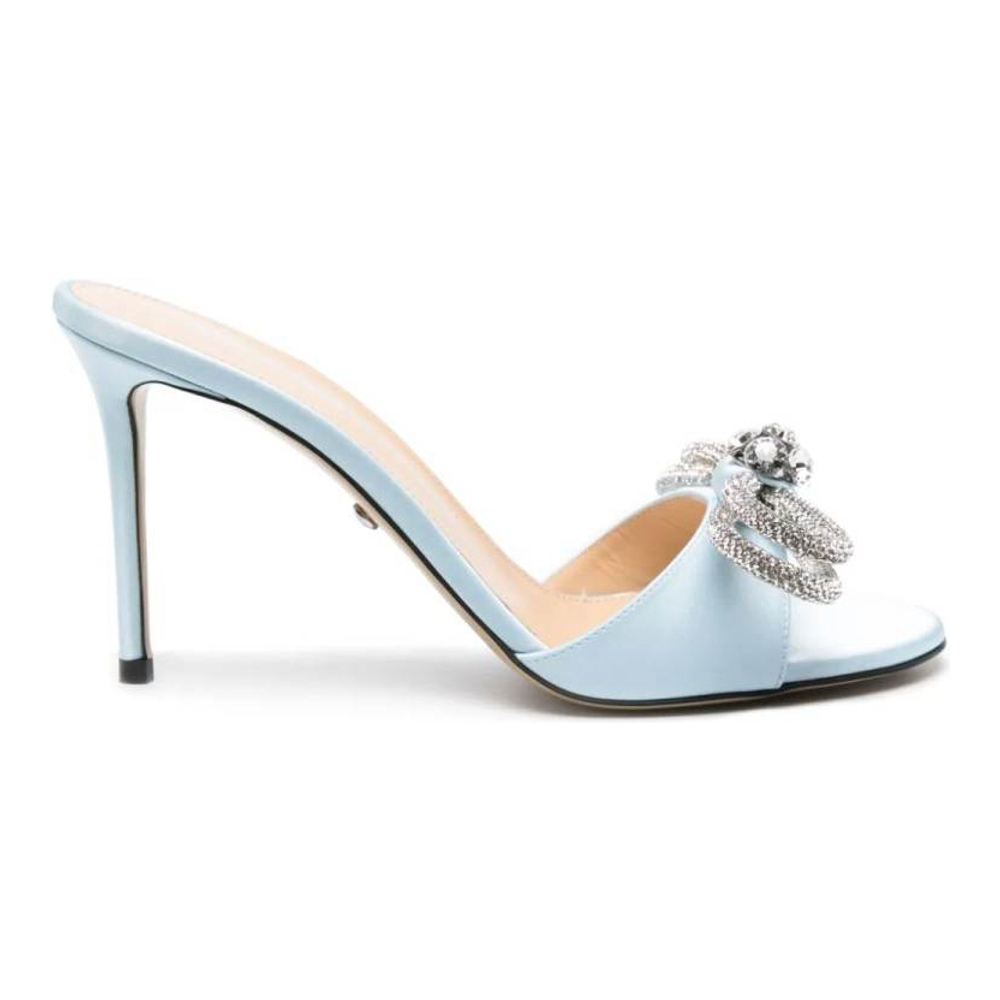 Women's 'Crystal-Embellished Bow' High Heel Mules