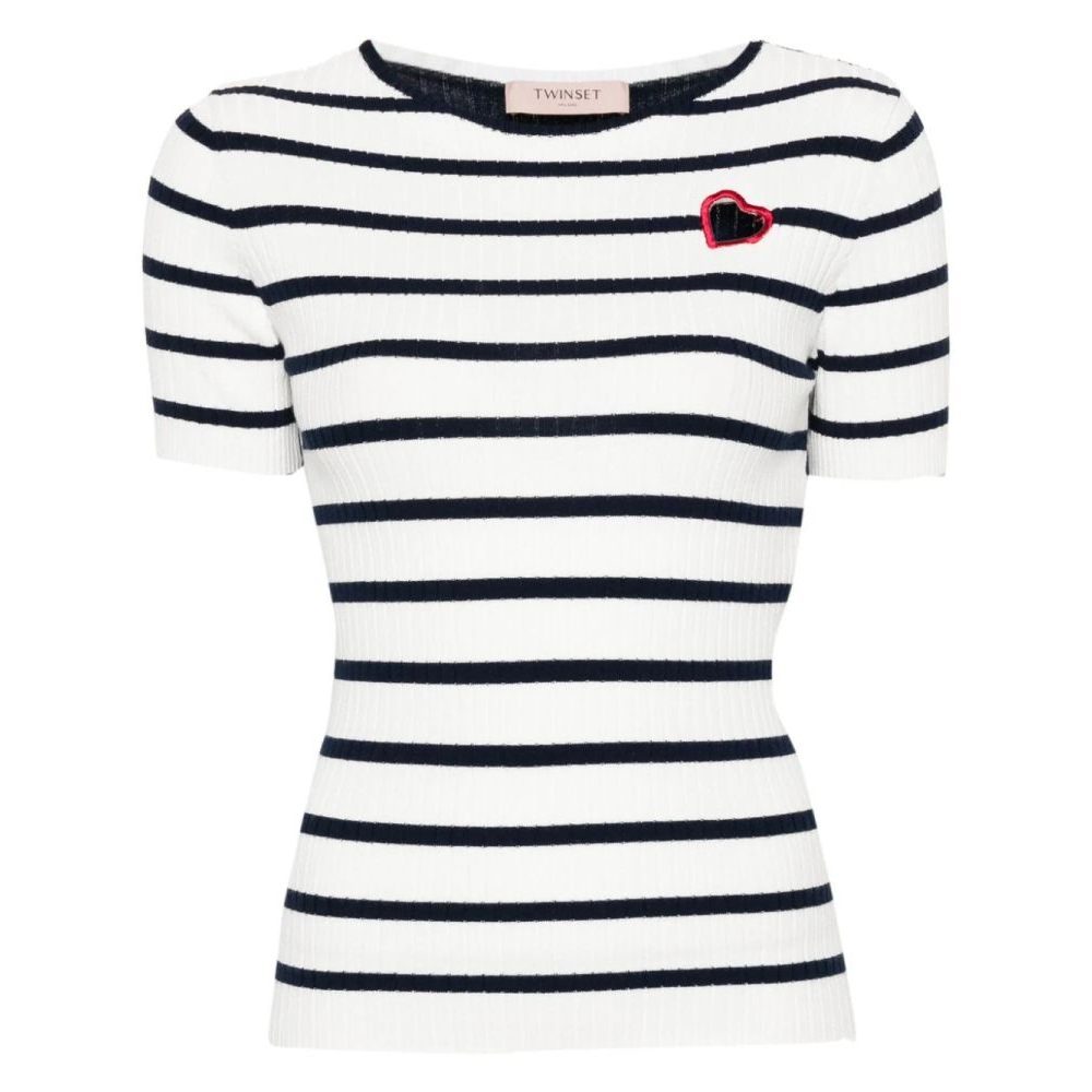 T-shirt 'Striped Cut-Out' pour Femmes